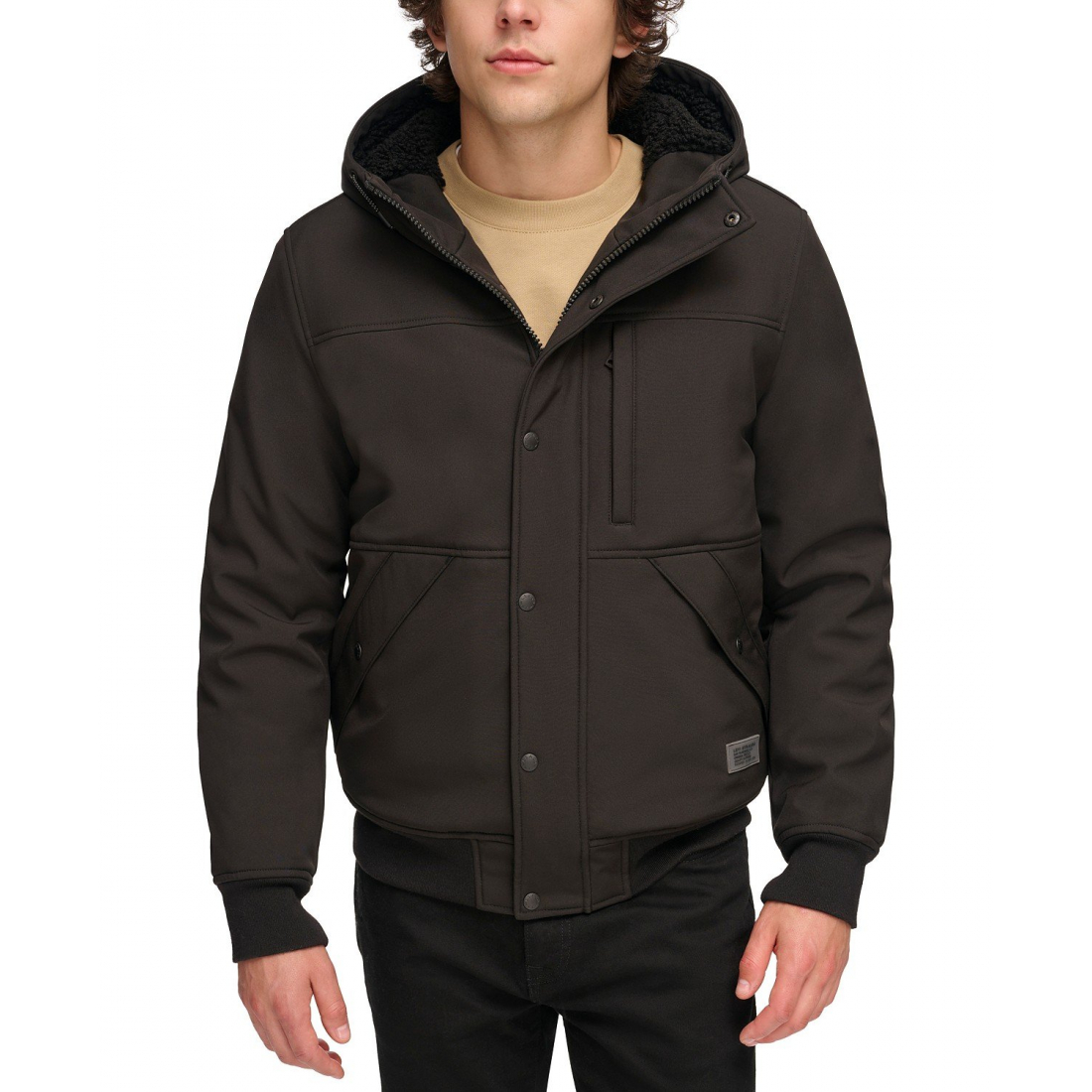 Men's 'Soft Shell Sherpa Lined Hooded' Jacket