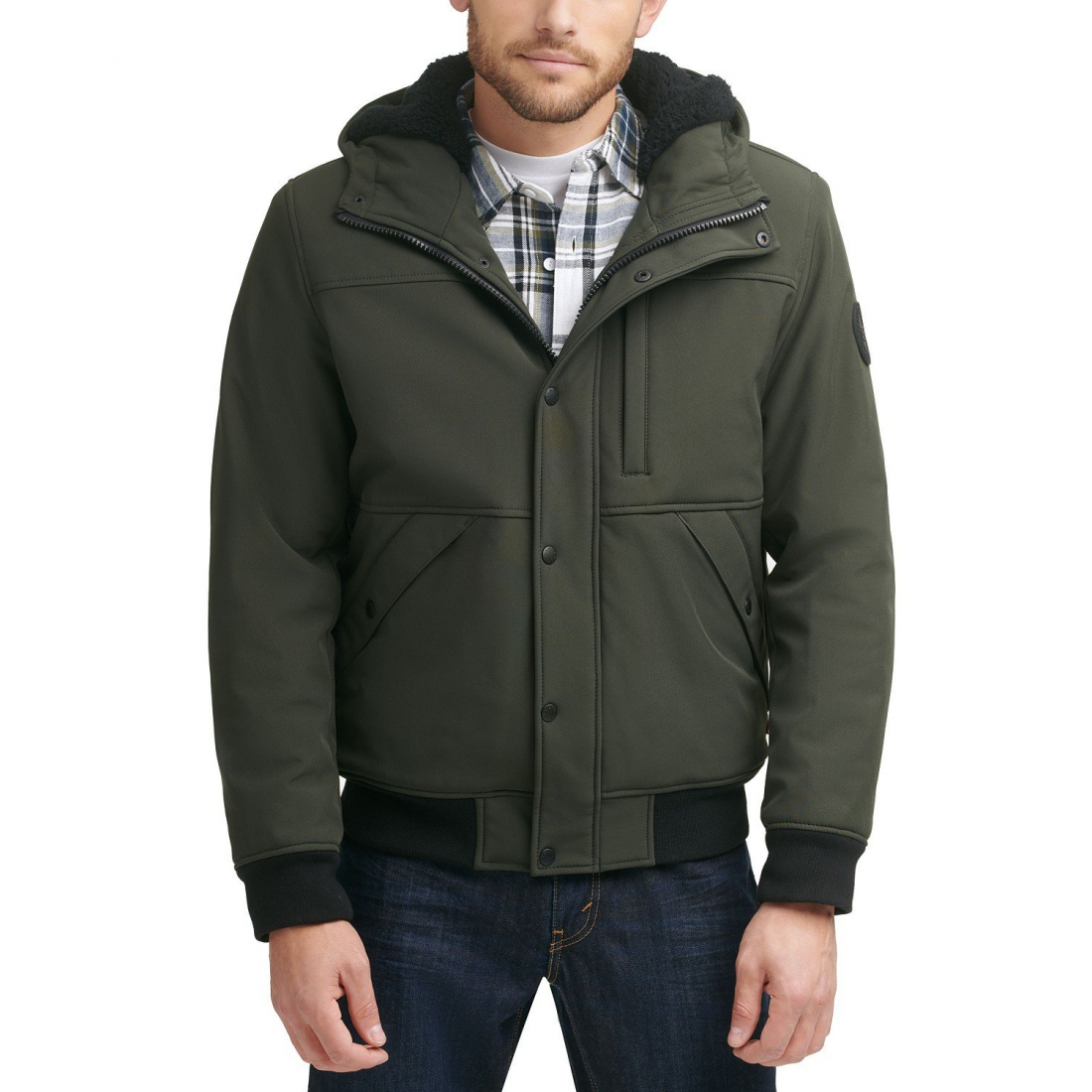 Men's 'Soft Shell Sherpa Lined Hooded' Jacket