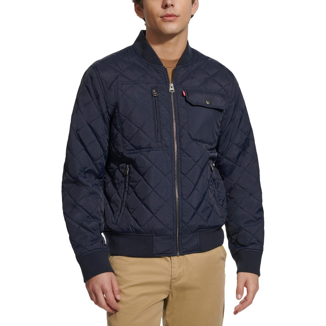 Men's 'Regular-Fit Diamond-Quilted' Bomber Jacket