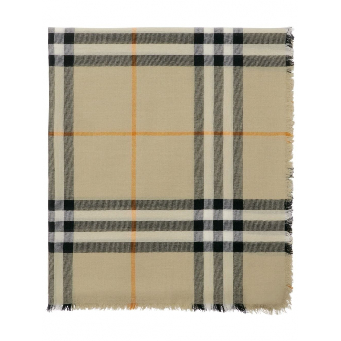 Men's 'Raw-Cut Checked' Wool Scarf