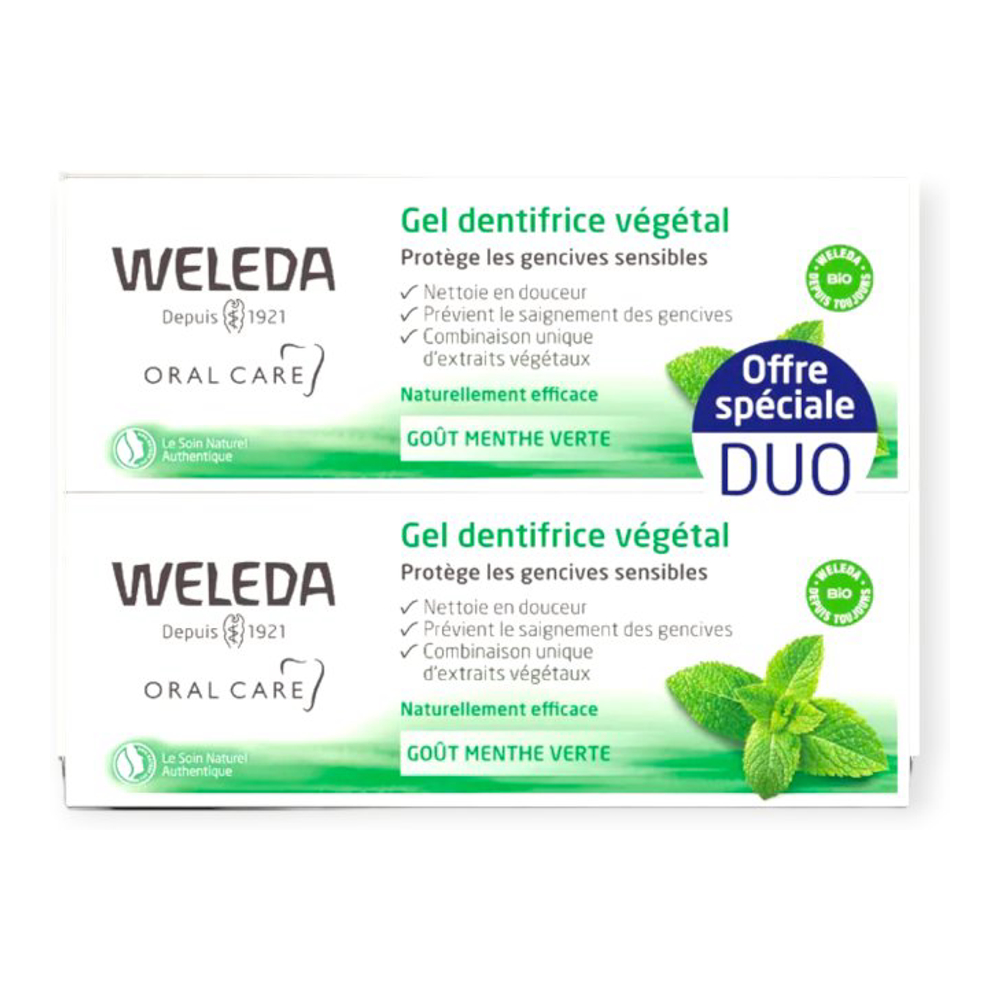 'Gel Dentifrice Végétal DUO' - 75 ml, 2 Pièces