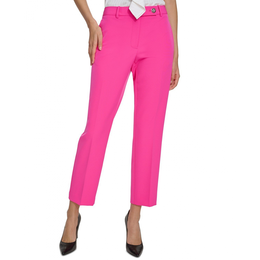 Women's 'Solid Slim-Leg Mid-Rise Ankle' Trousers