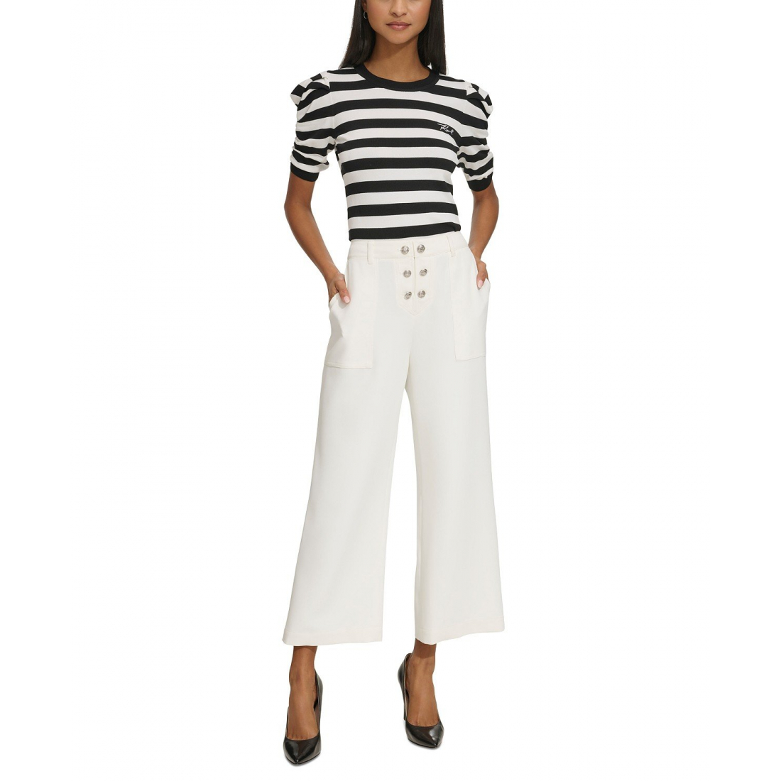 Women's 'Button-Front Ankle' Trousers