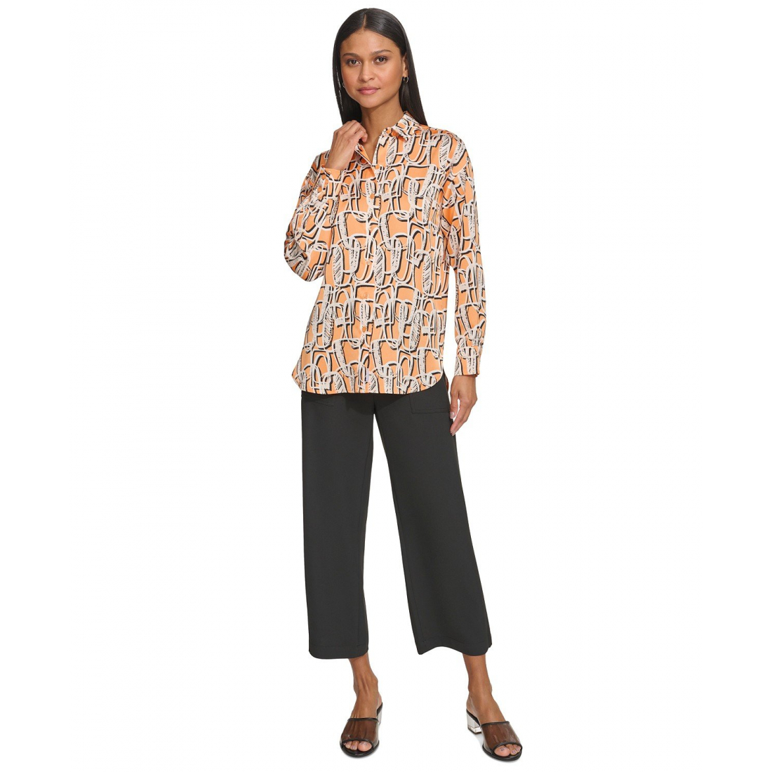 Chemise 'Abstract-Print Oversized' pour Femmes