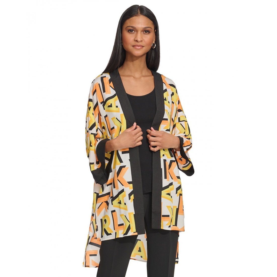 'Printed Open-Front Kimono' Jacke für Damen
