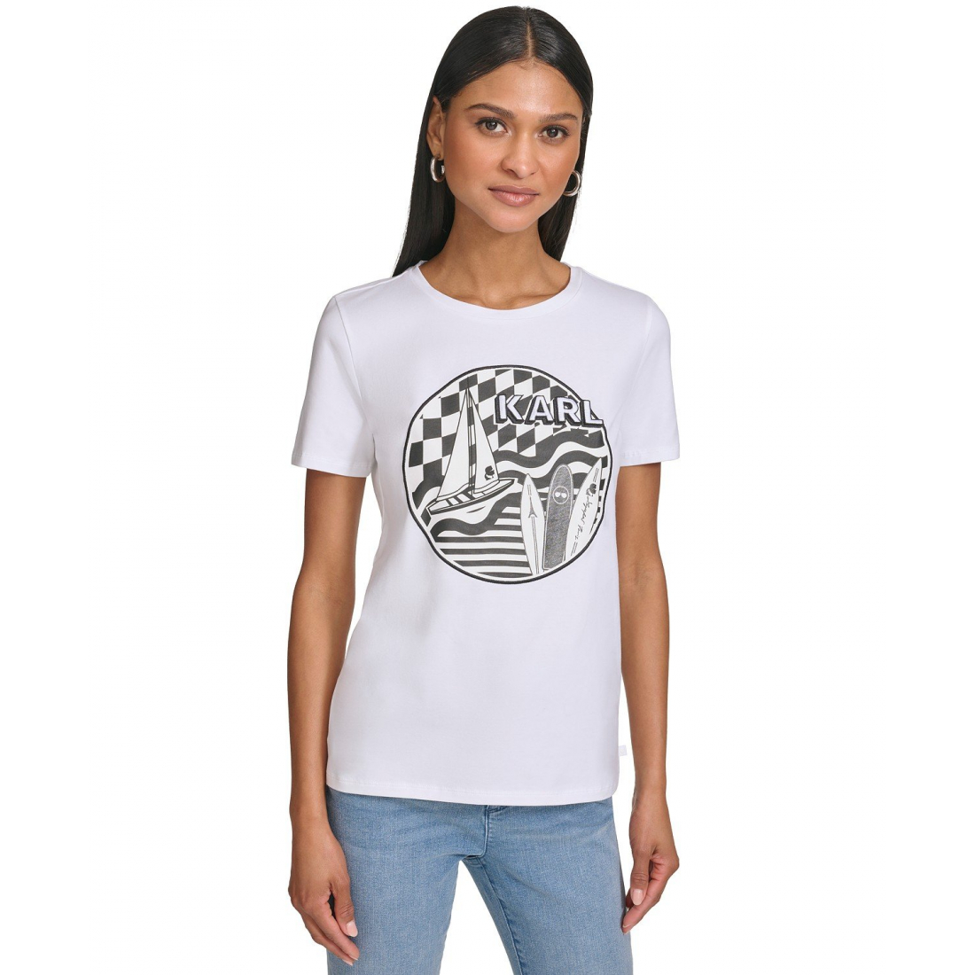 'Surfer Graphic' T-Shirt für Damen