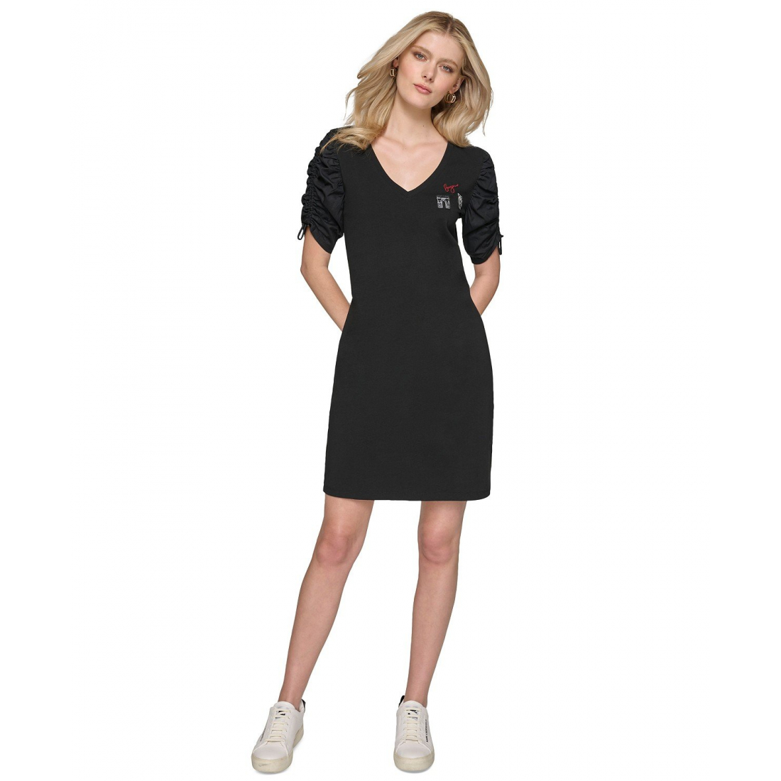 Robe T-shirt 'Ruched-Sleeve' pour Femmes