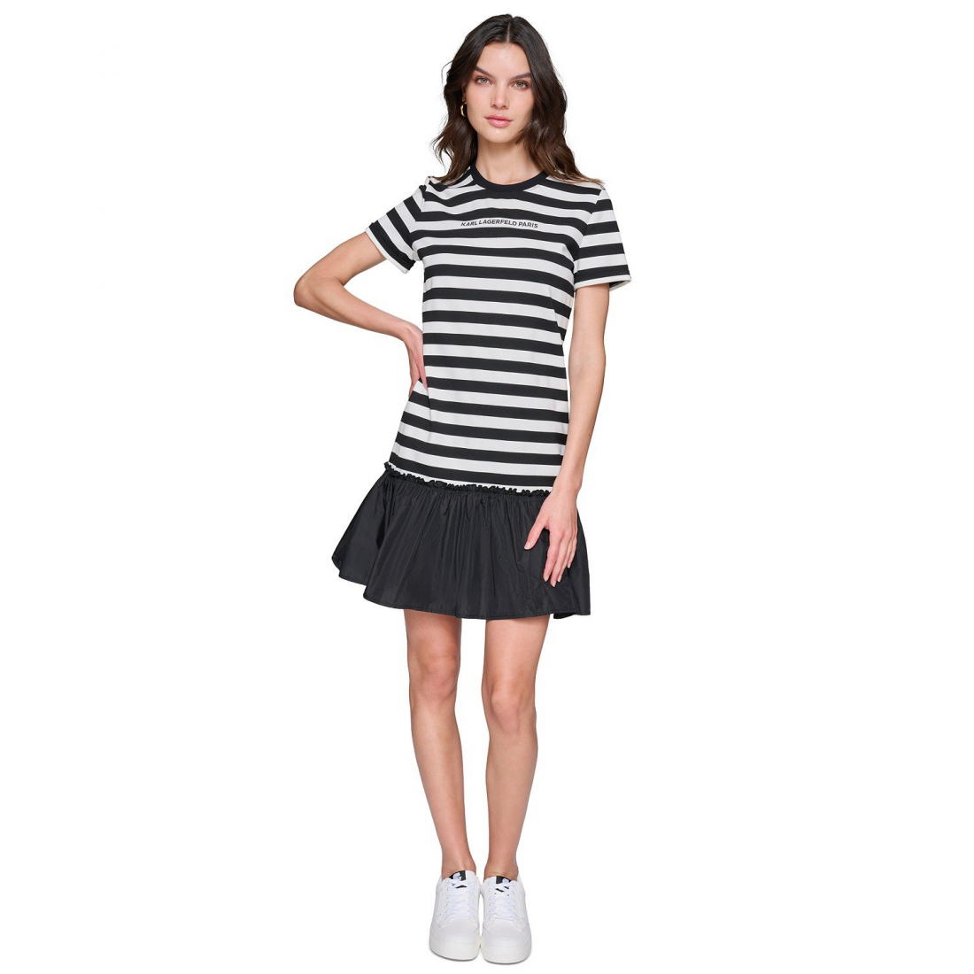'Striped Short-Sleeve' Mini Kleid für Damen