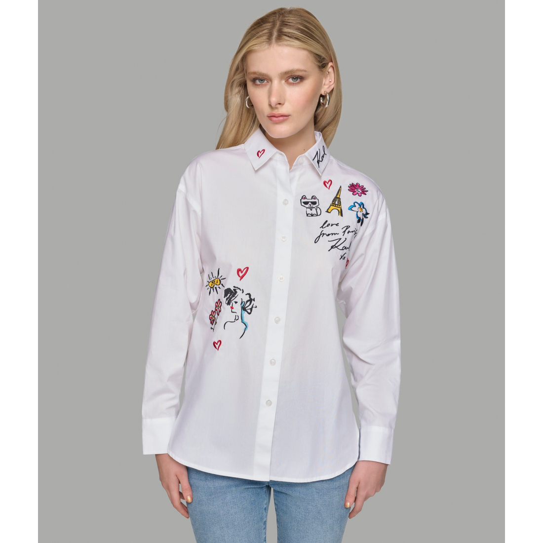 Chemise 'Long Sleeve Whimsy White' pour Femmes