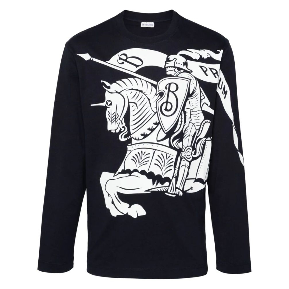 Men's 'Equestrian Knight-Print' Long-Sleeve T-Shirt