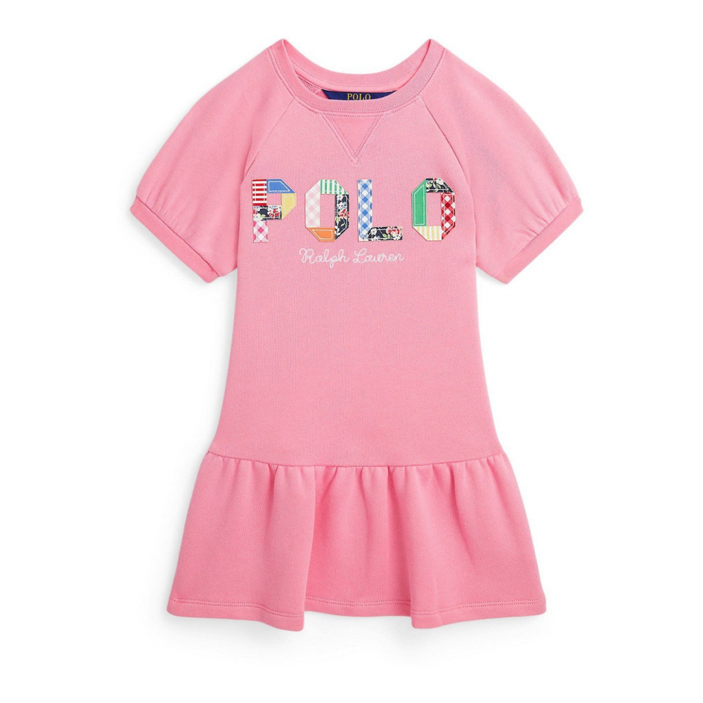 Toddler & Little Girl's 'Mixed-Logo Terry' Short-Sleeved Dress