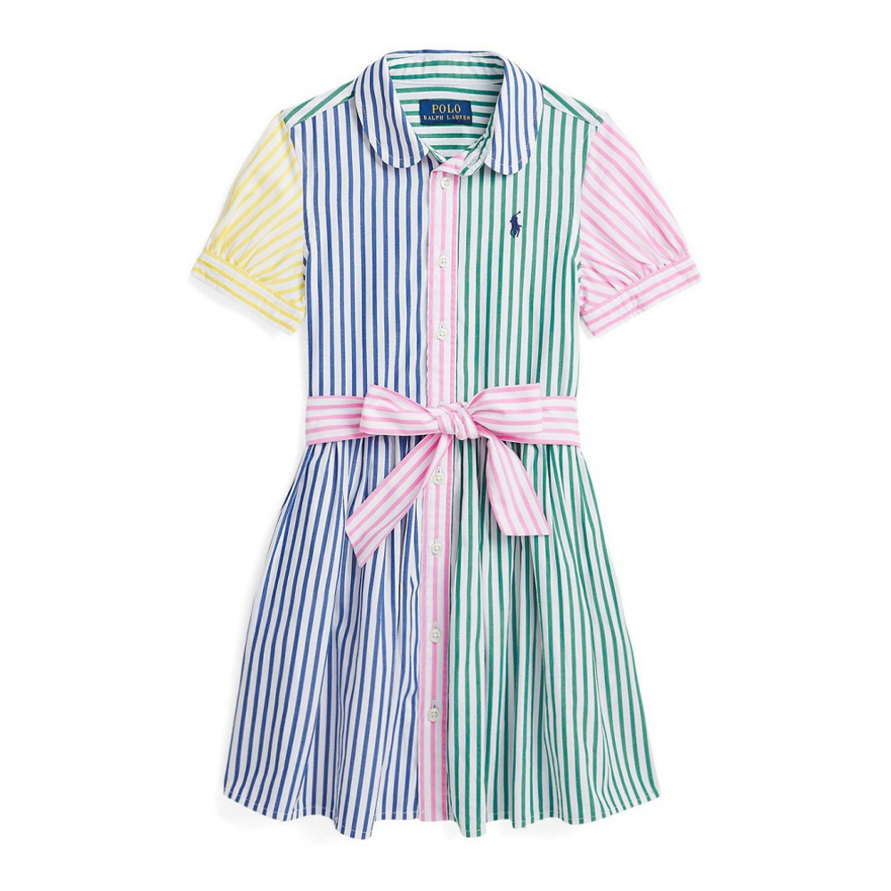 Toddler & Little Girl's 'Striped Cotton Fun' Shirtdress