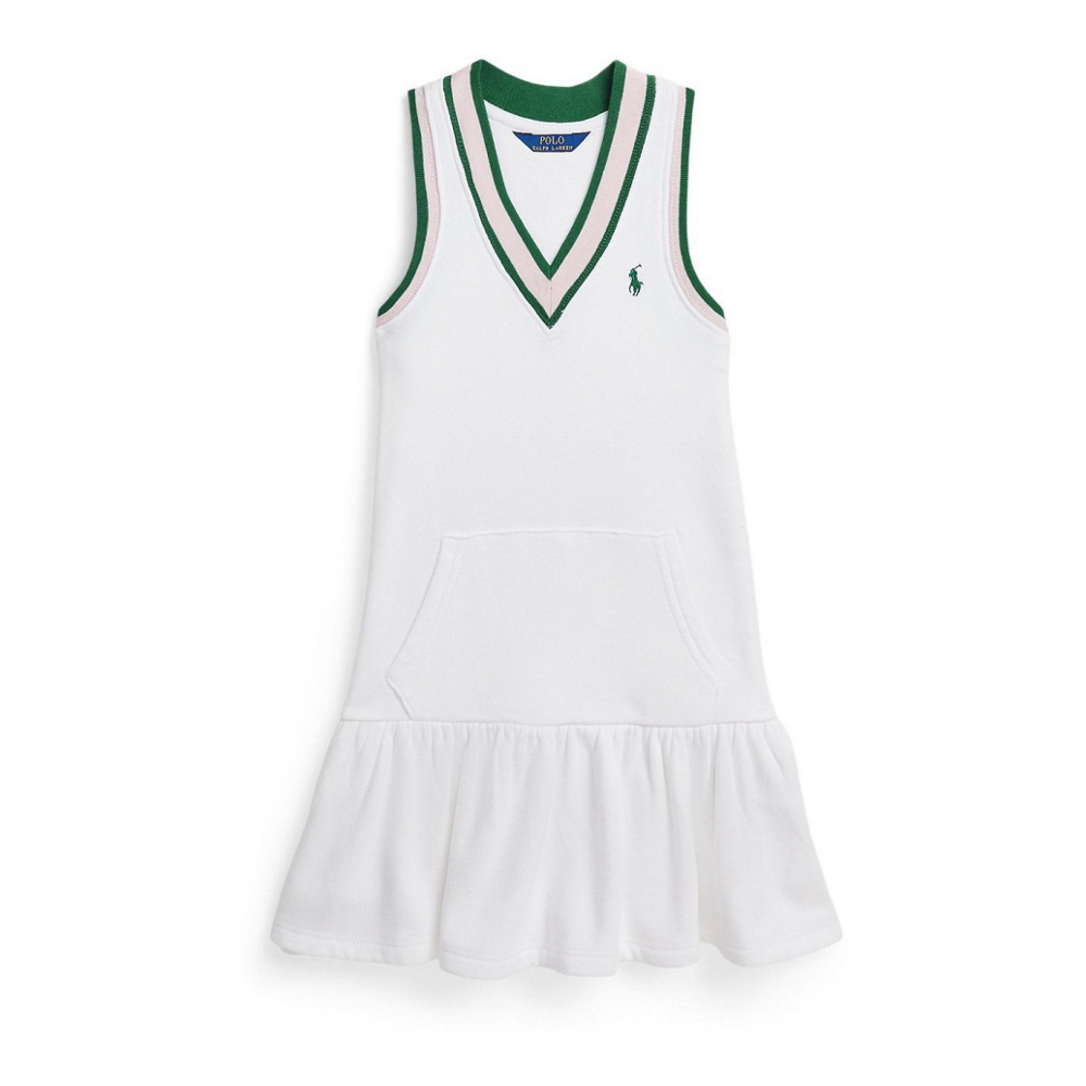 'Cricket-Stripe Cotton Terry' Kleid für kleinkind & kleine Mädchen