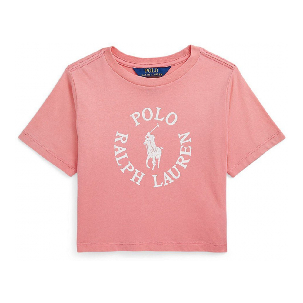 'Big Pony Logo Cotton Jersey' T-Shirt für kleinkind & kleine Mädchen