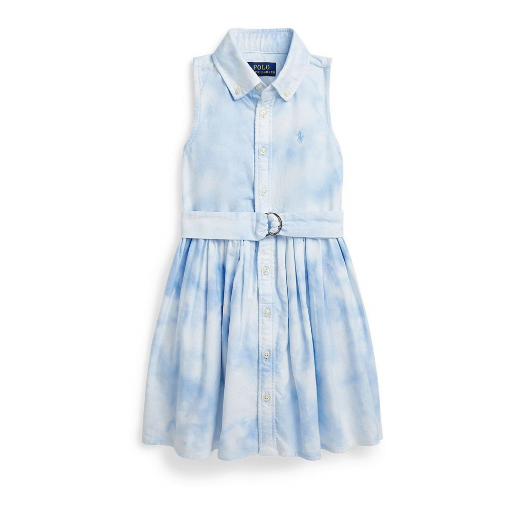 Robe chemise 'Belted Tie Dye-Print Cotton' pour Bambins & petites filles