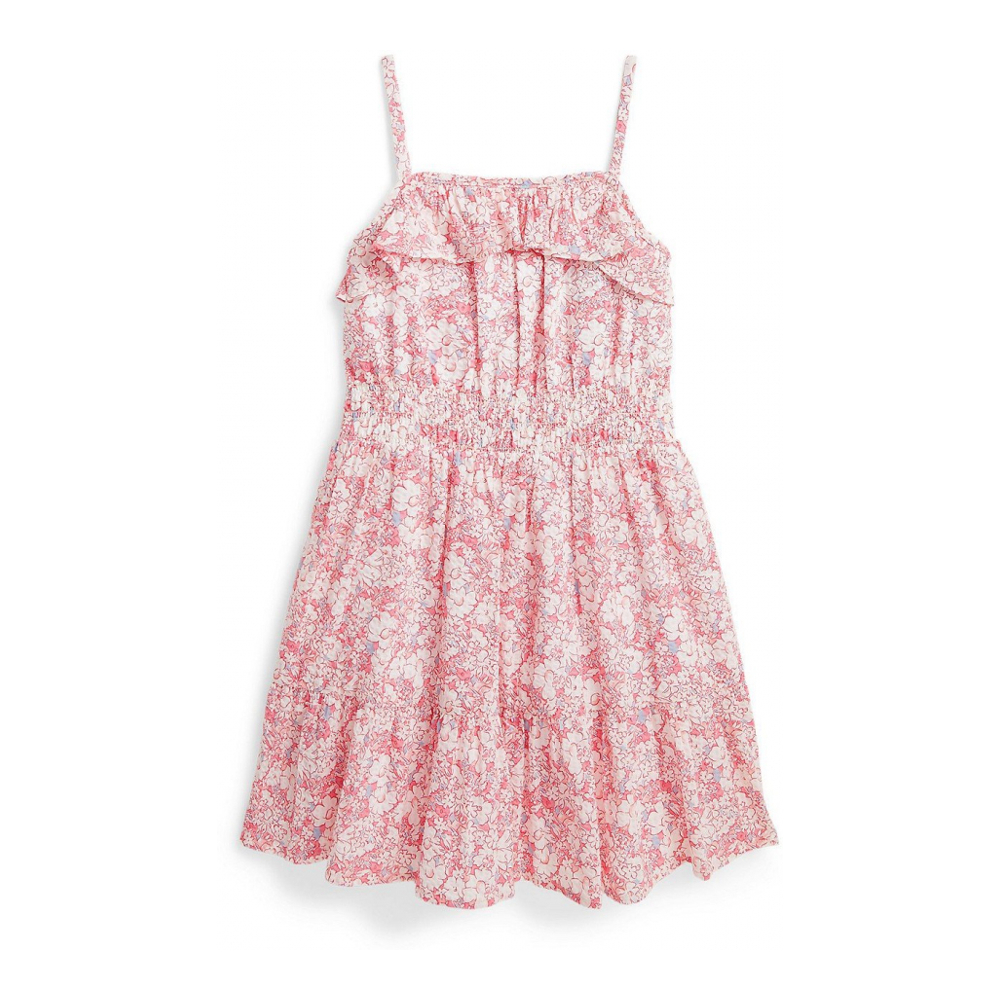 'Floral Cotton Seersucker' Kleid für kleinkind & kleine Mädchen