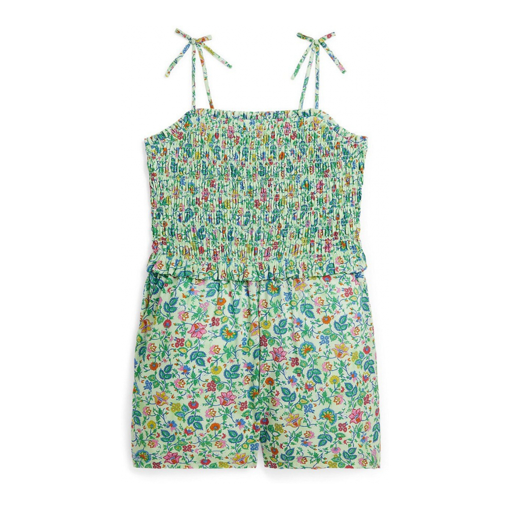 'Floral Smocked Cotton Batiste Romper' pour Grandes filles