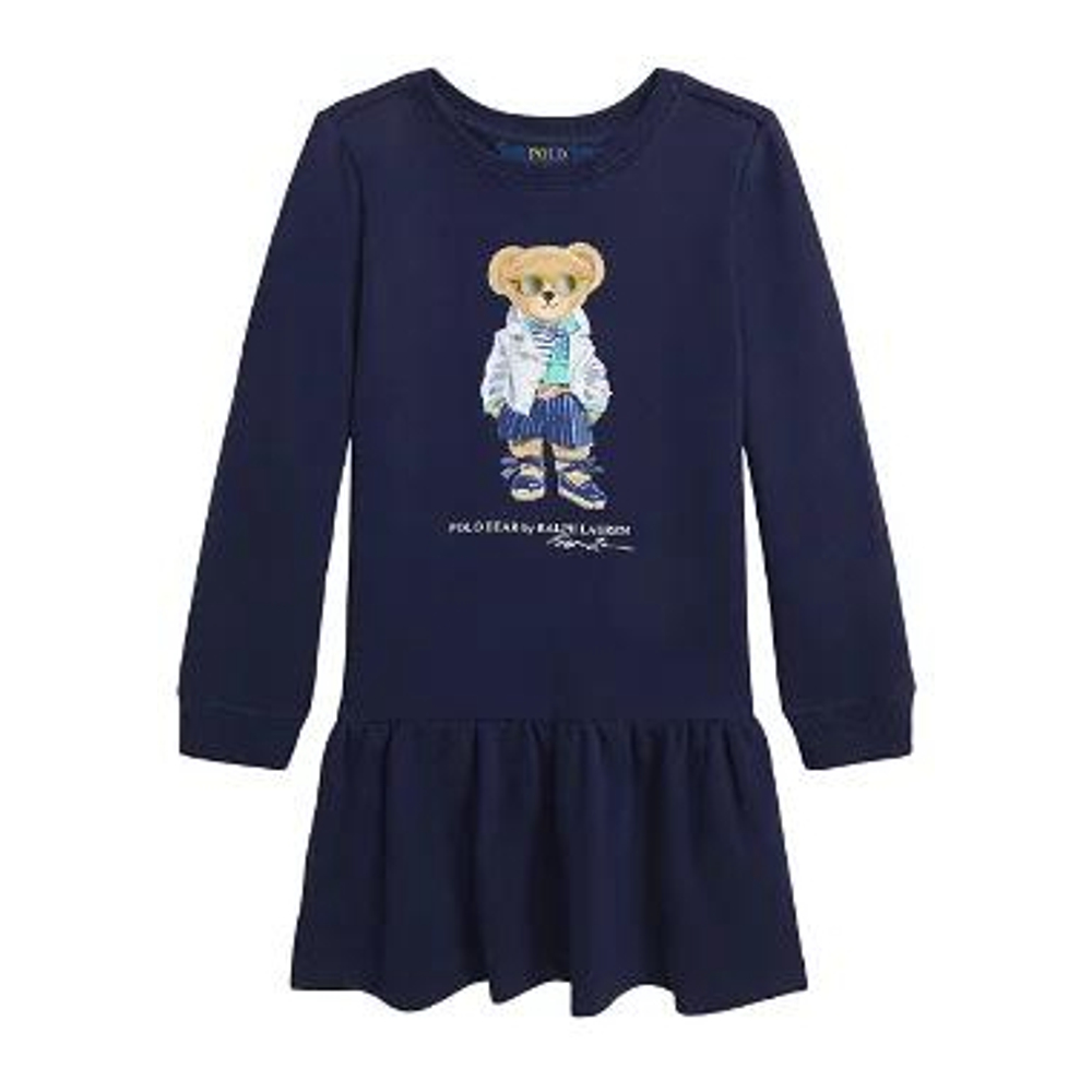 Little Girl's 'Polo Bear Fleece' Dress