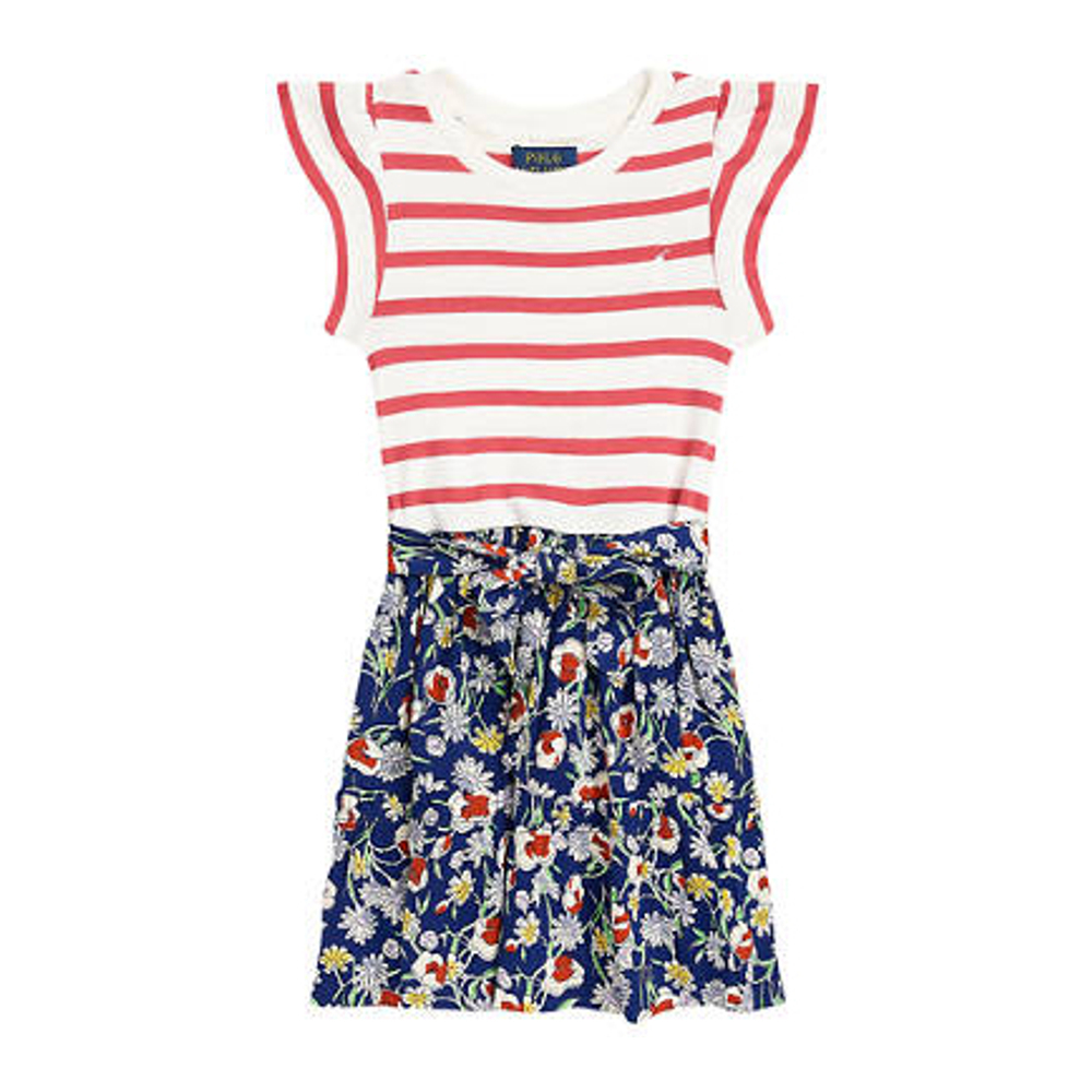 Robe 'Striped & Floral Cotton-Blend' pour Petites filles