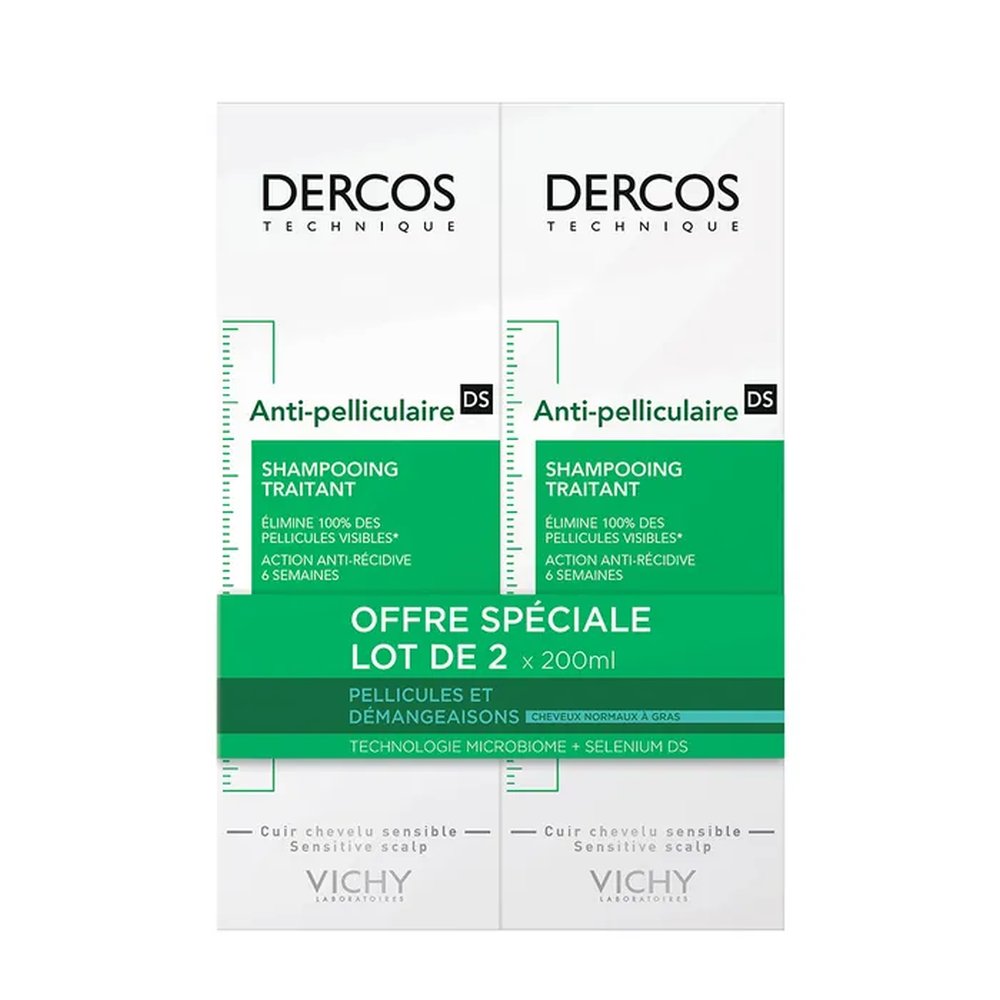 'Dercos' Dandruff Shampoo - Normal to Oily Hair 200 ml, 2 Pieces