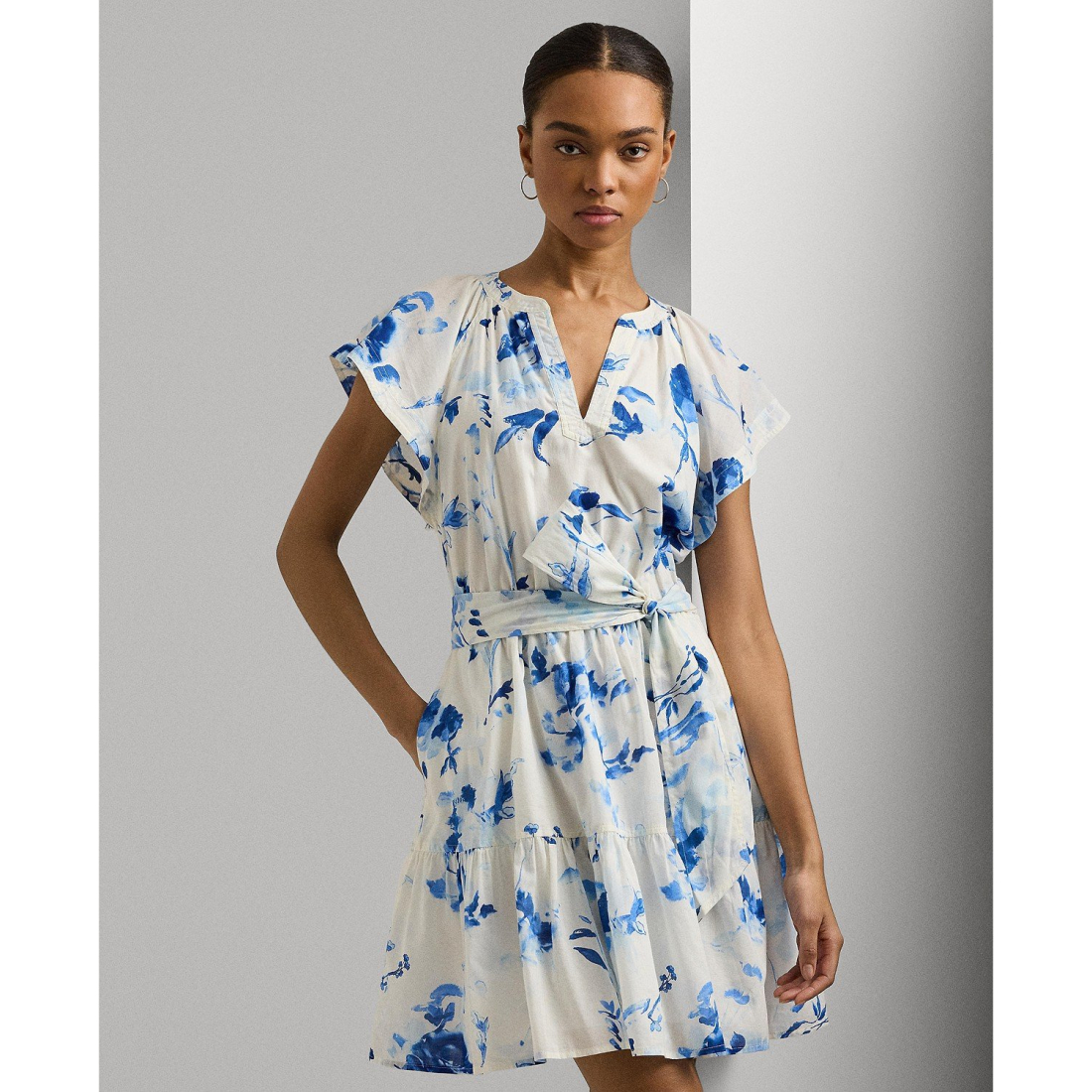 Robe 'Printed Cotton Belted' pour Femmes