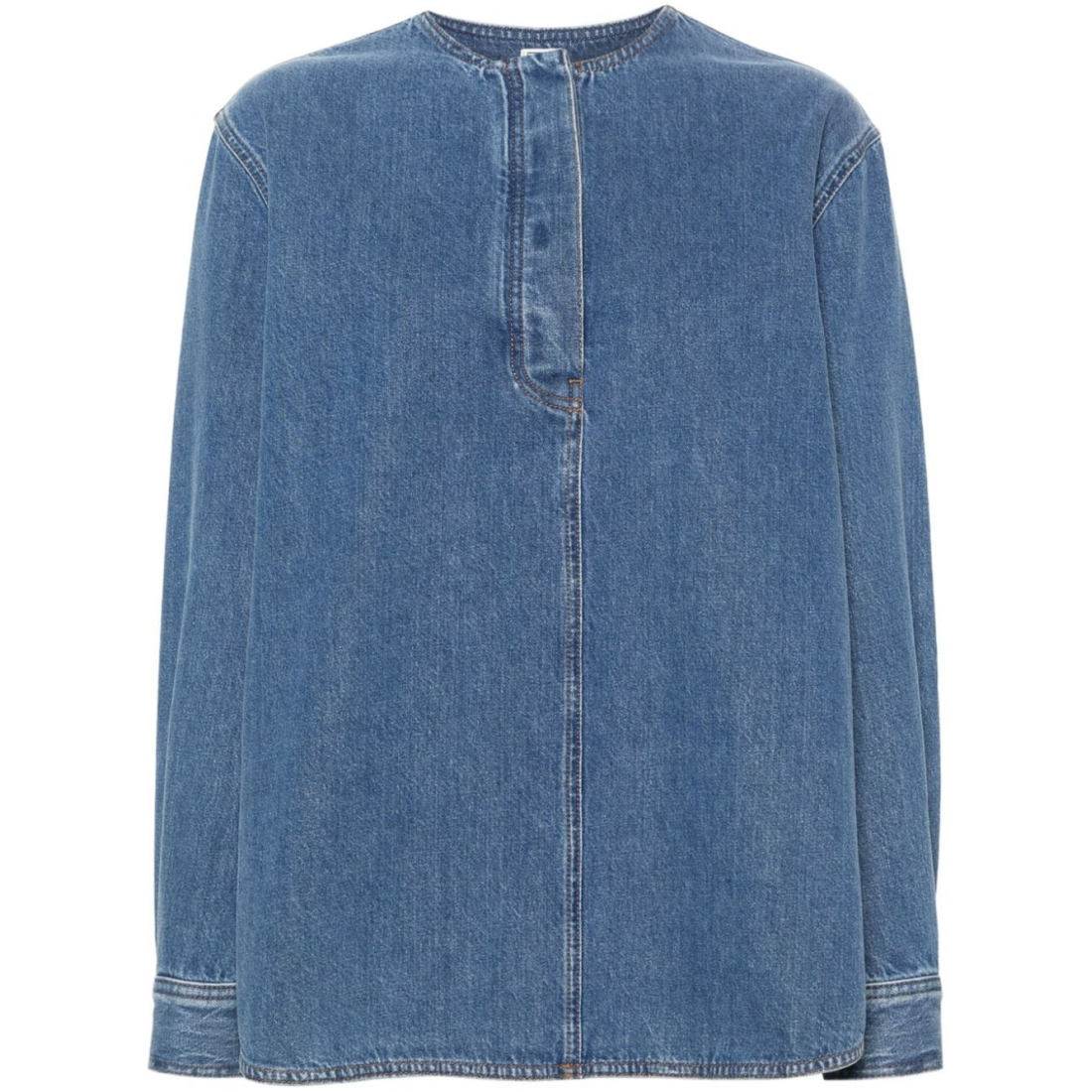 Women's 'Collarless' Denim Shirt