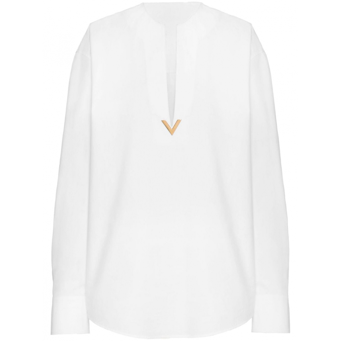 Women's 'V Gold Poplin Top' Long Sleeve top