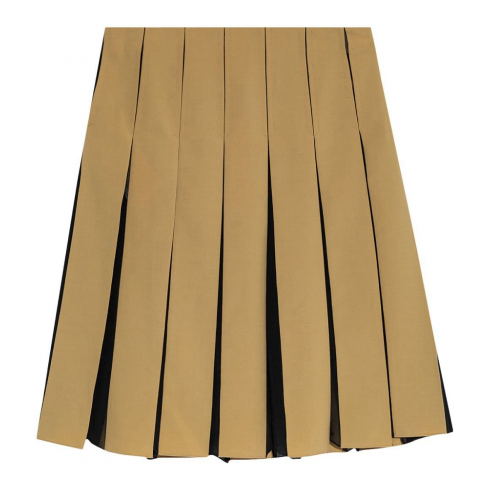 'Pleated Colour Contrast' Midi Rock für Damen