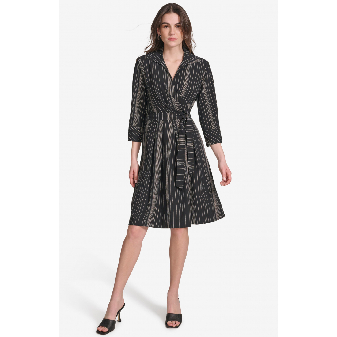 Women's 'Commuter Stripe Front' Wrap dress