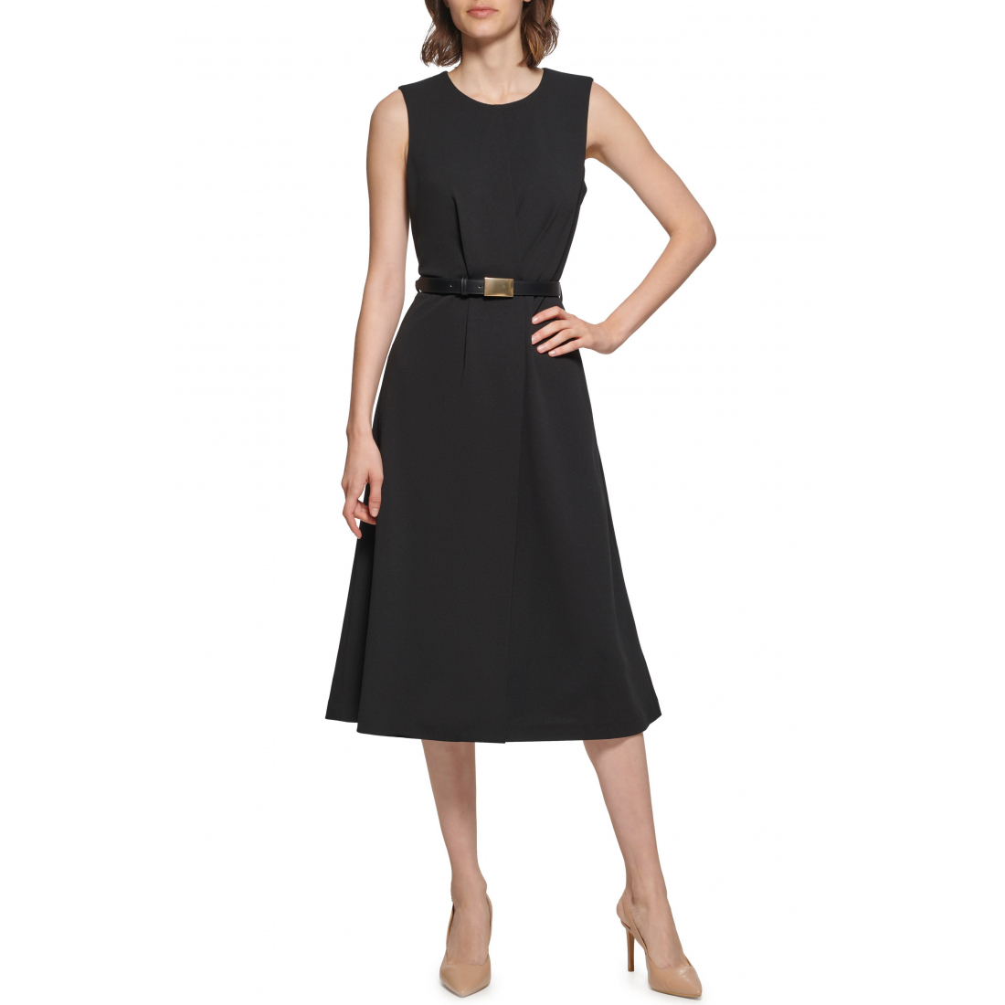 Robe sans manches 'Belted Sleeveless Midi' pour Femmes