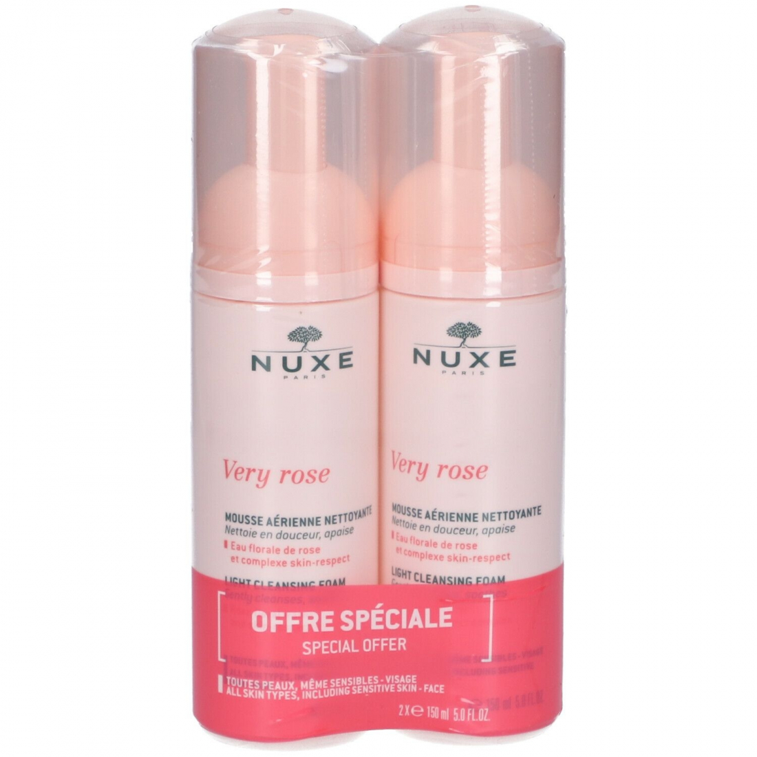 Very Rose Duo Mousses Aériennes Nettoyantes - 150 ml, 2 Pièces