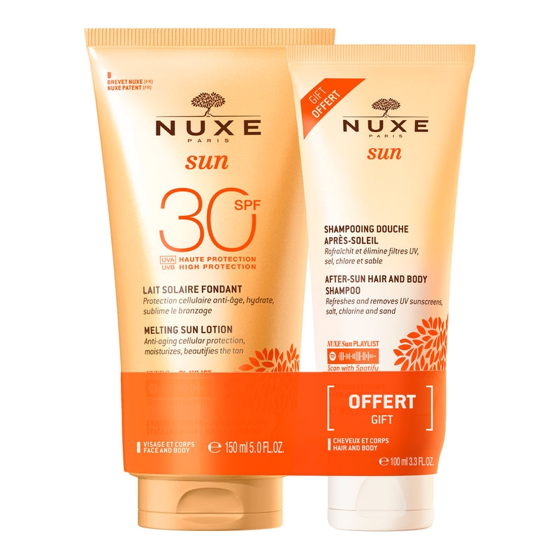 sun Duo Lait Solaire Fondant Haute Protection SPF30 et Shampooing Douche après-soleil - 2 Pièces