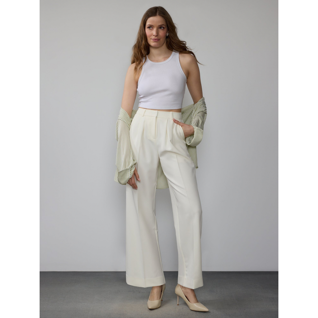 Pantalon 'Essential Pleated Wide Leg' pour Femmes