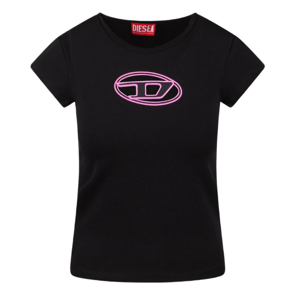 T-shirt 'Diesel T-Angie Logo Cut-Out' pour Femmes