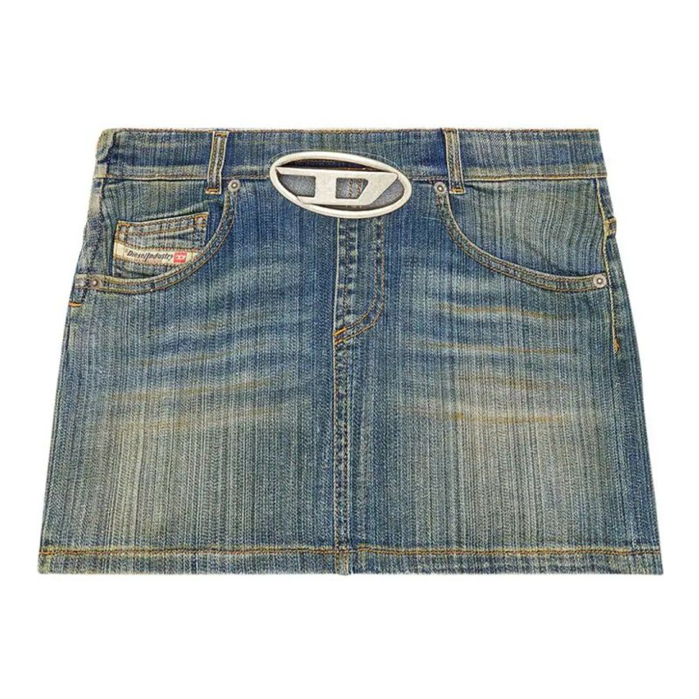 'Logo-Plaque Mini' Denim-Rock für Damen