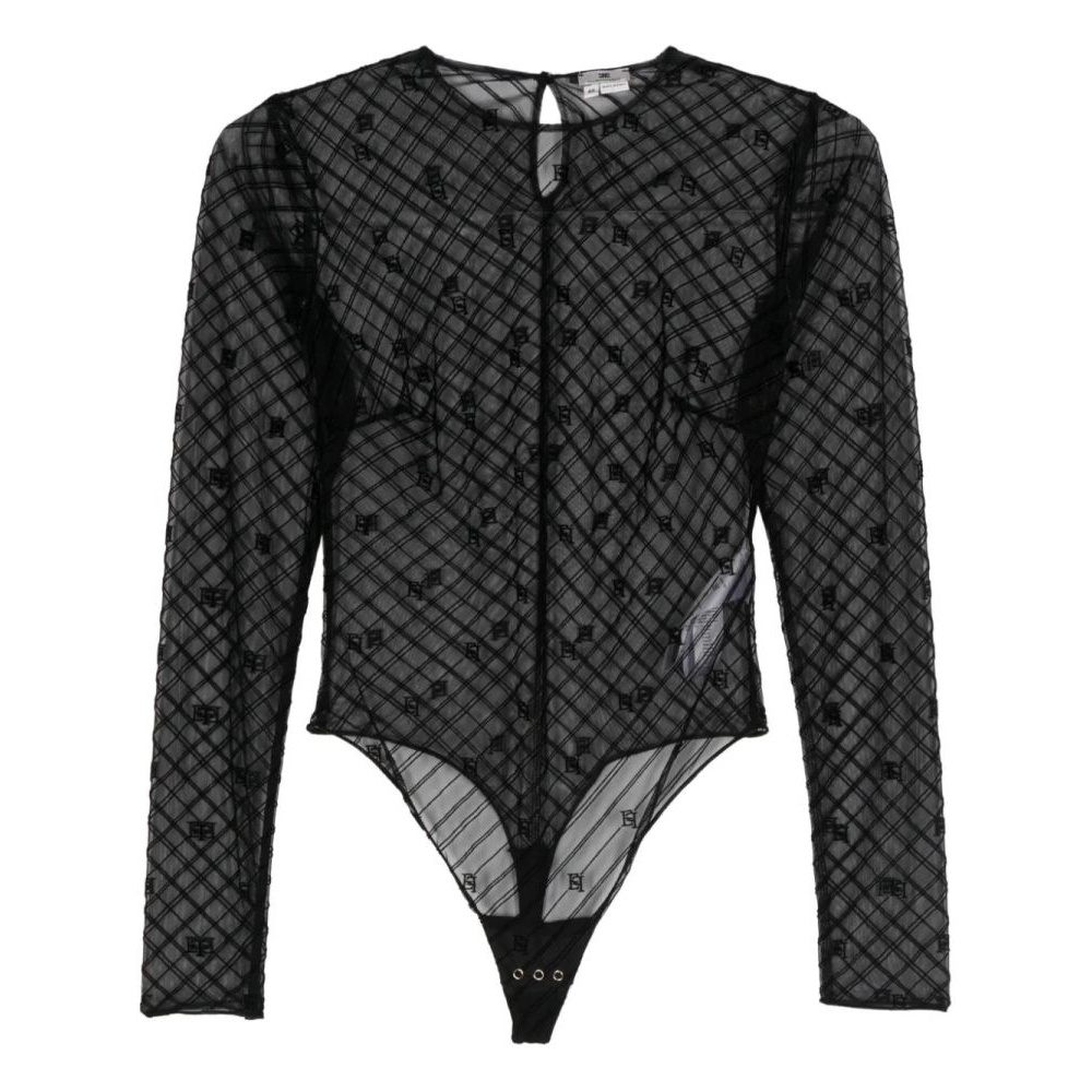 'Flocked Monogram' Bodysuit für Damen