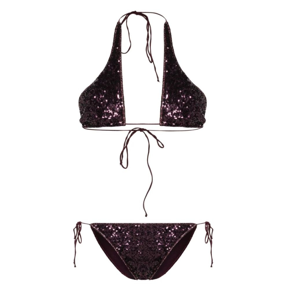 'Paillettes Crossed Sequin-Embellished' Bikini für Damen