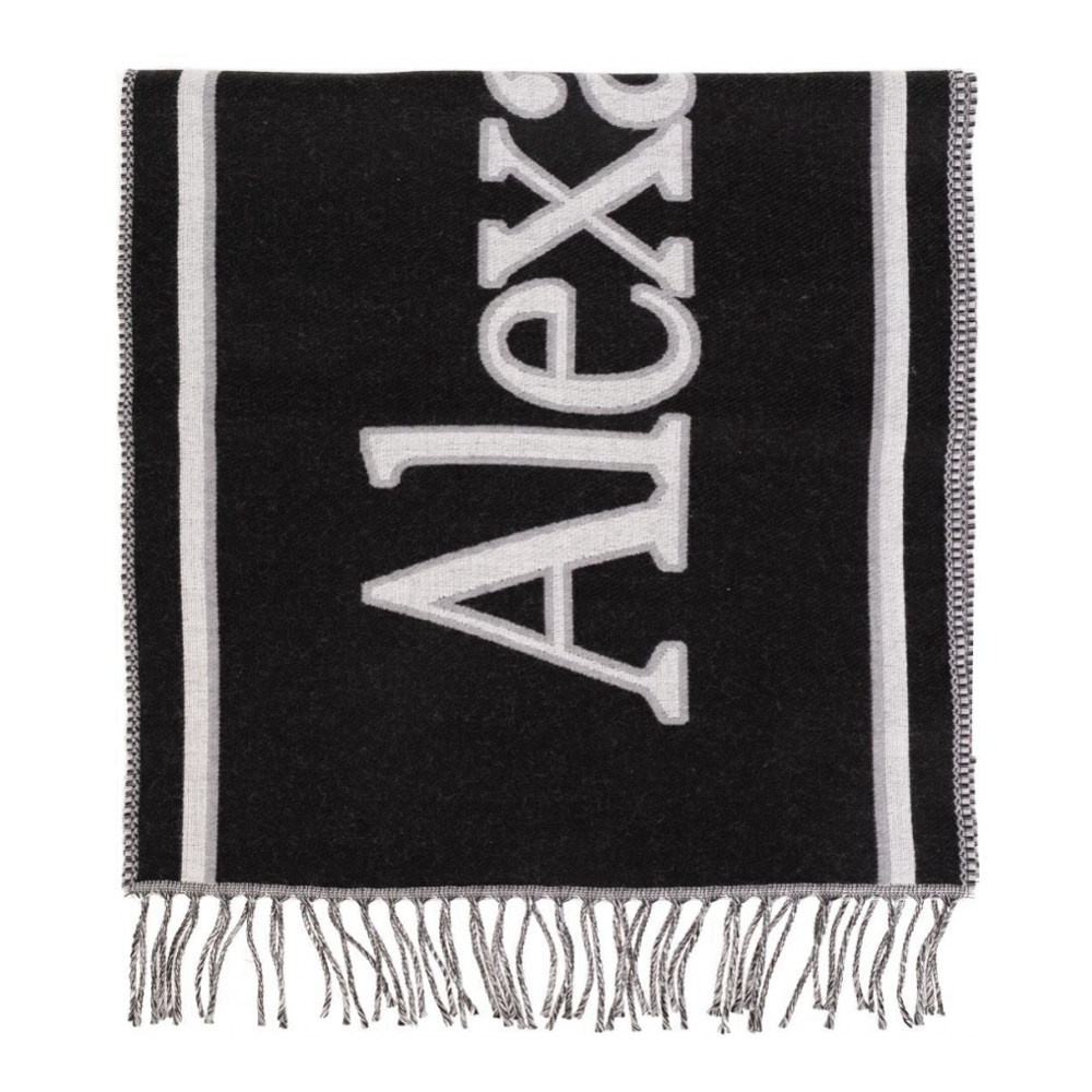 Men's 'Logo-Print' Wool Scarf