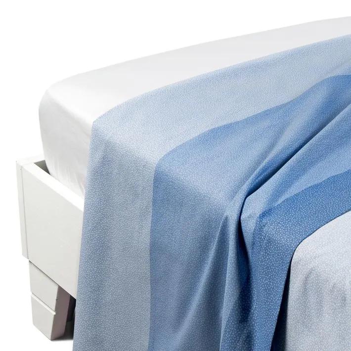 Joy Blue Cotton Flat Sheet - Single size