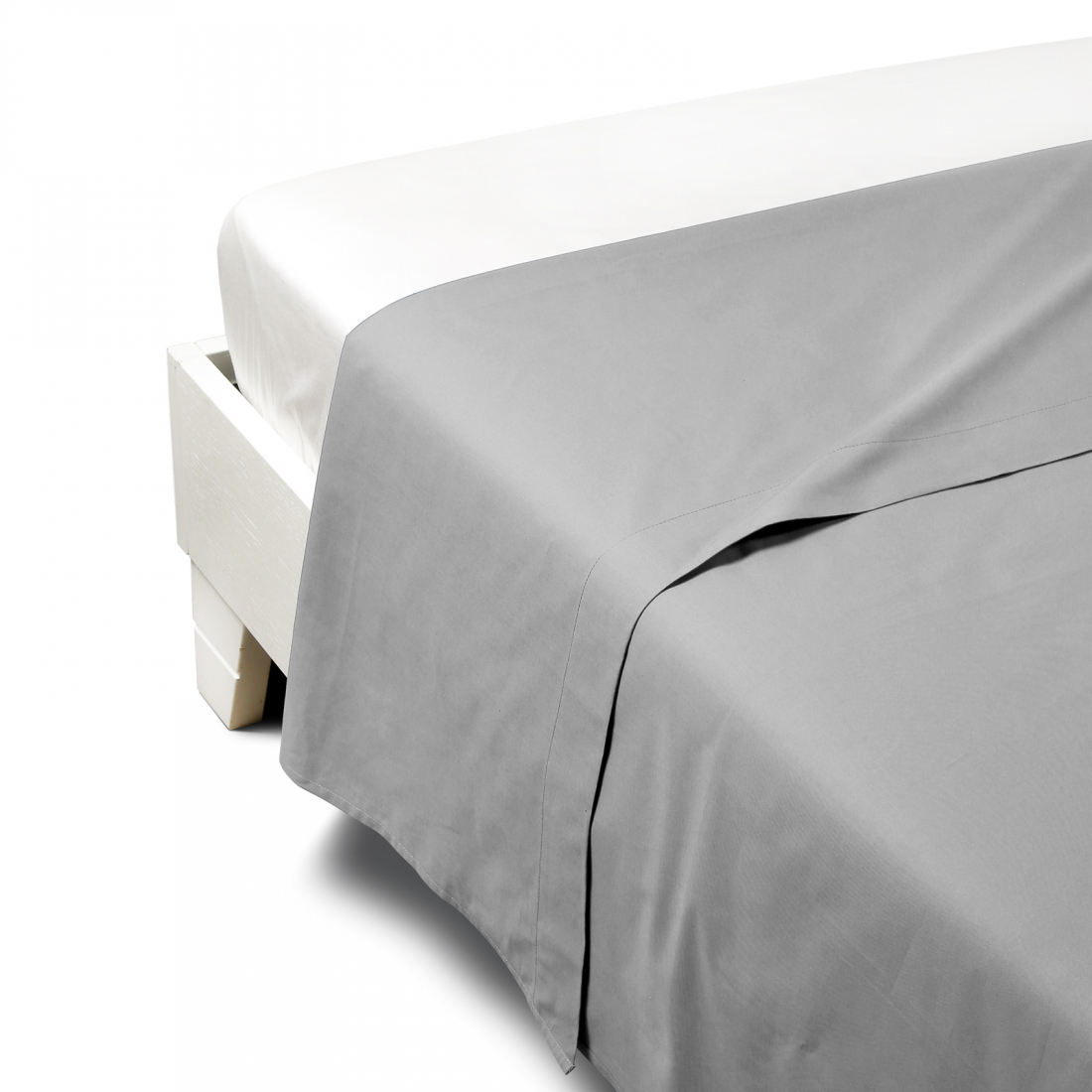 Percalle Gray Flat Sheet - King size bed