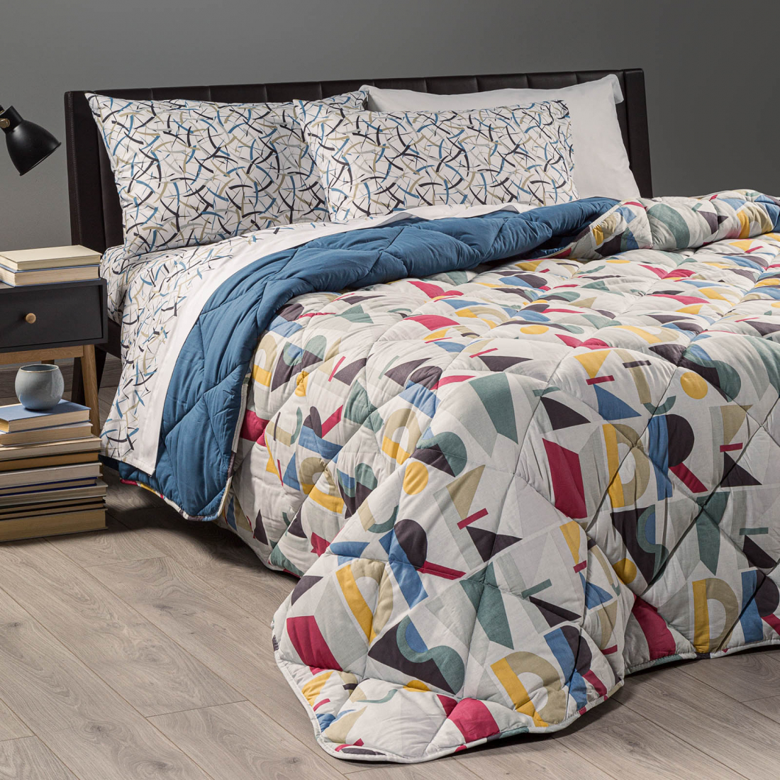 Dream Bluette Quilted Bedspread - Super King size bed