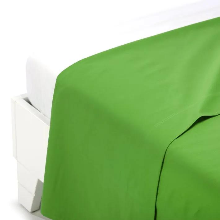 Plain Green Cotton Flat Sheet - Double size bed