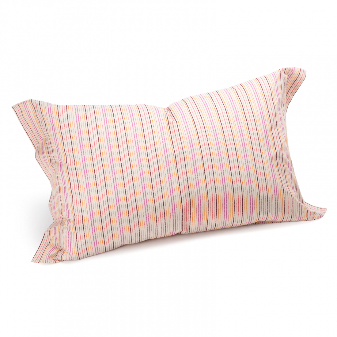 Set of Striped Coral Pillowcases  - 2 Pieces