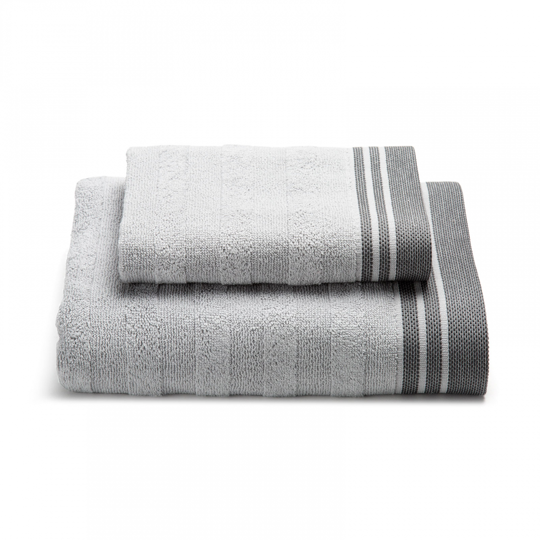 Set of Cotton Gray Towels  - 2 Pieces