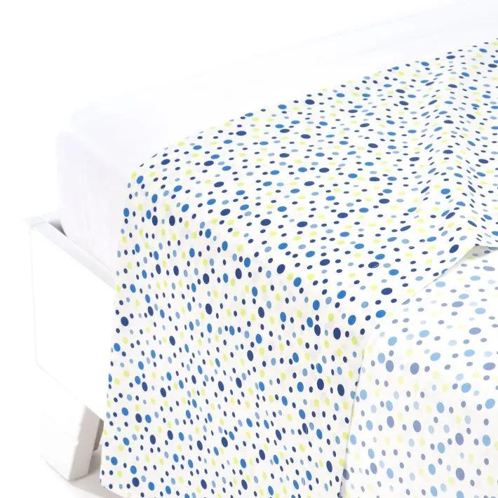 Polka Dot Blue Cotton Flat Sheet - Single size