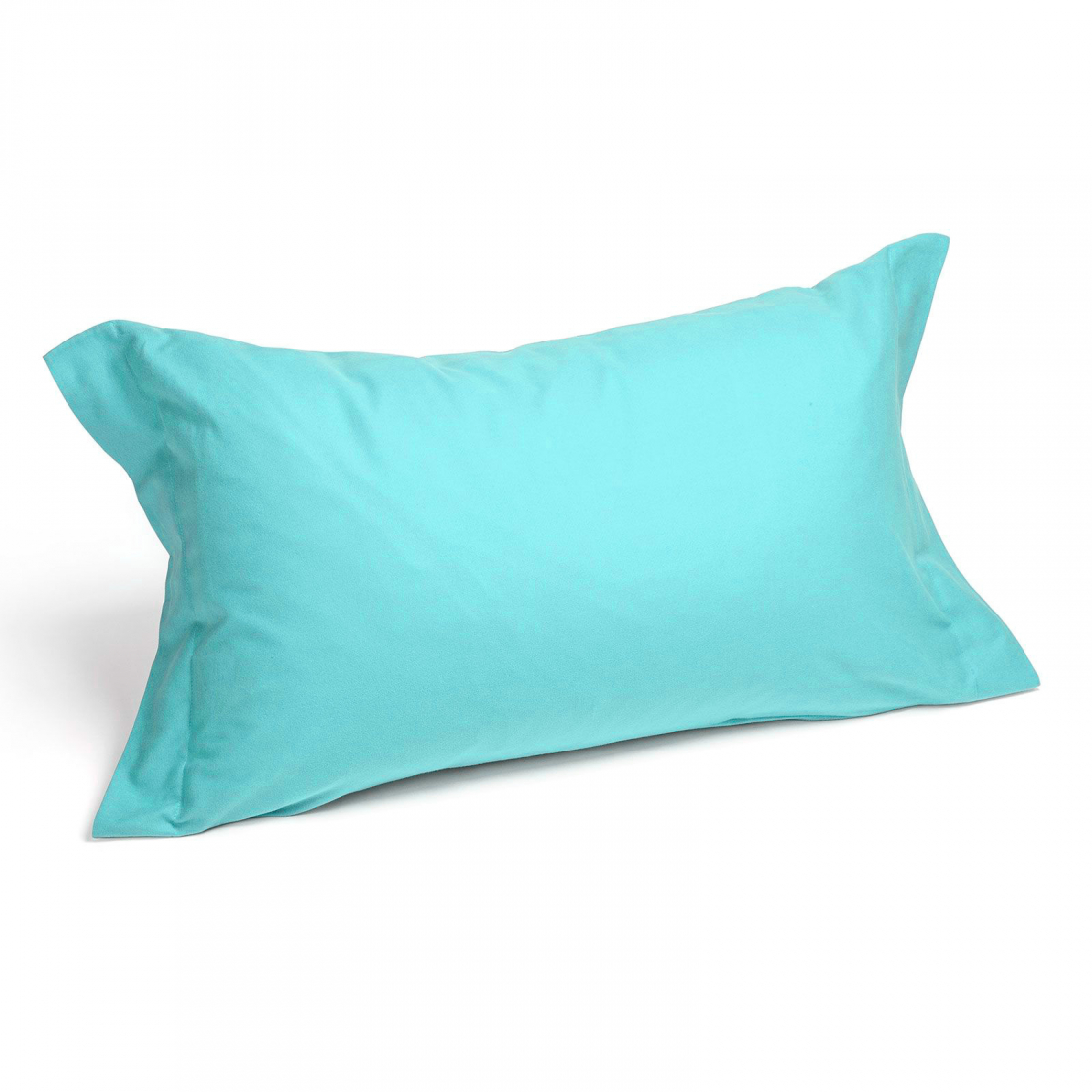 Set of Plain Turquoise Flannel Pillowcases  - 2 Pieces