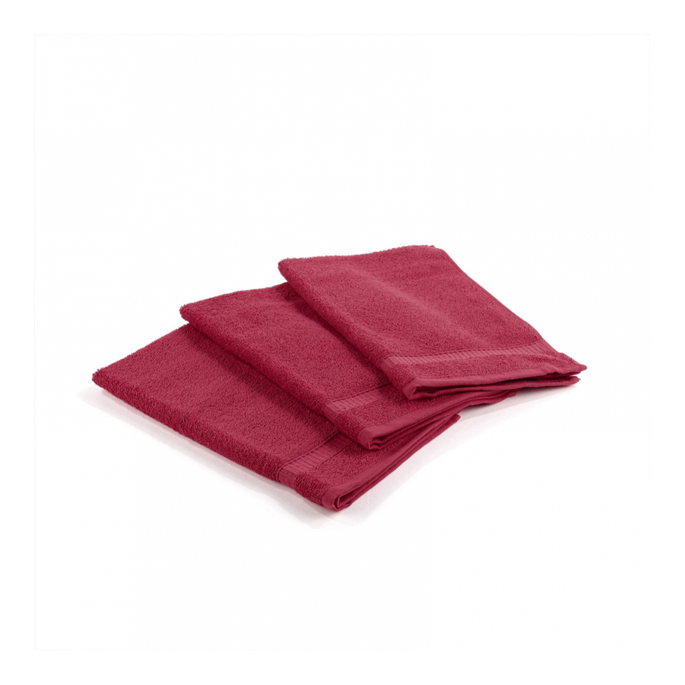 Set of Oceano Bordeaux Guests Towels  - 3 Pieces