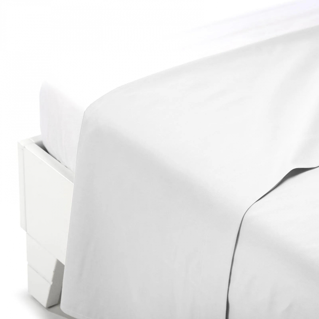 Plain Cream Cotton Flat Sheet - Double size bed