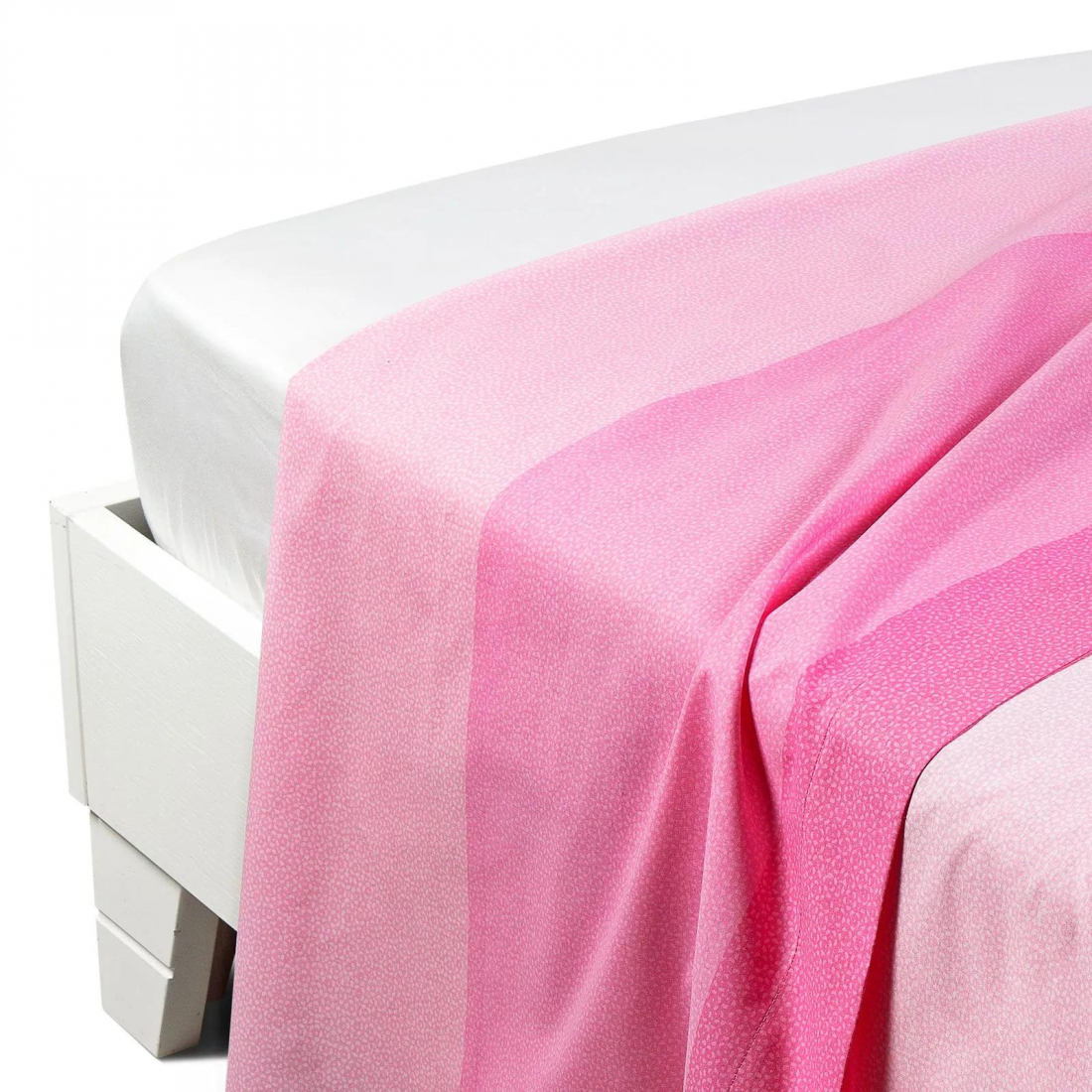 Joy Pink Cotton Flat Sheet - Double size bed