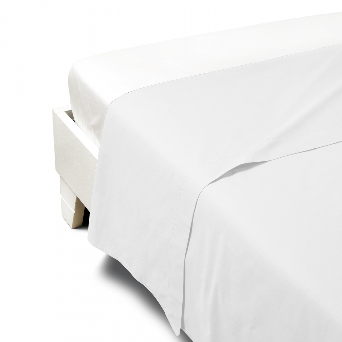 Percalle White Flat Sheet - King size bed